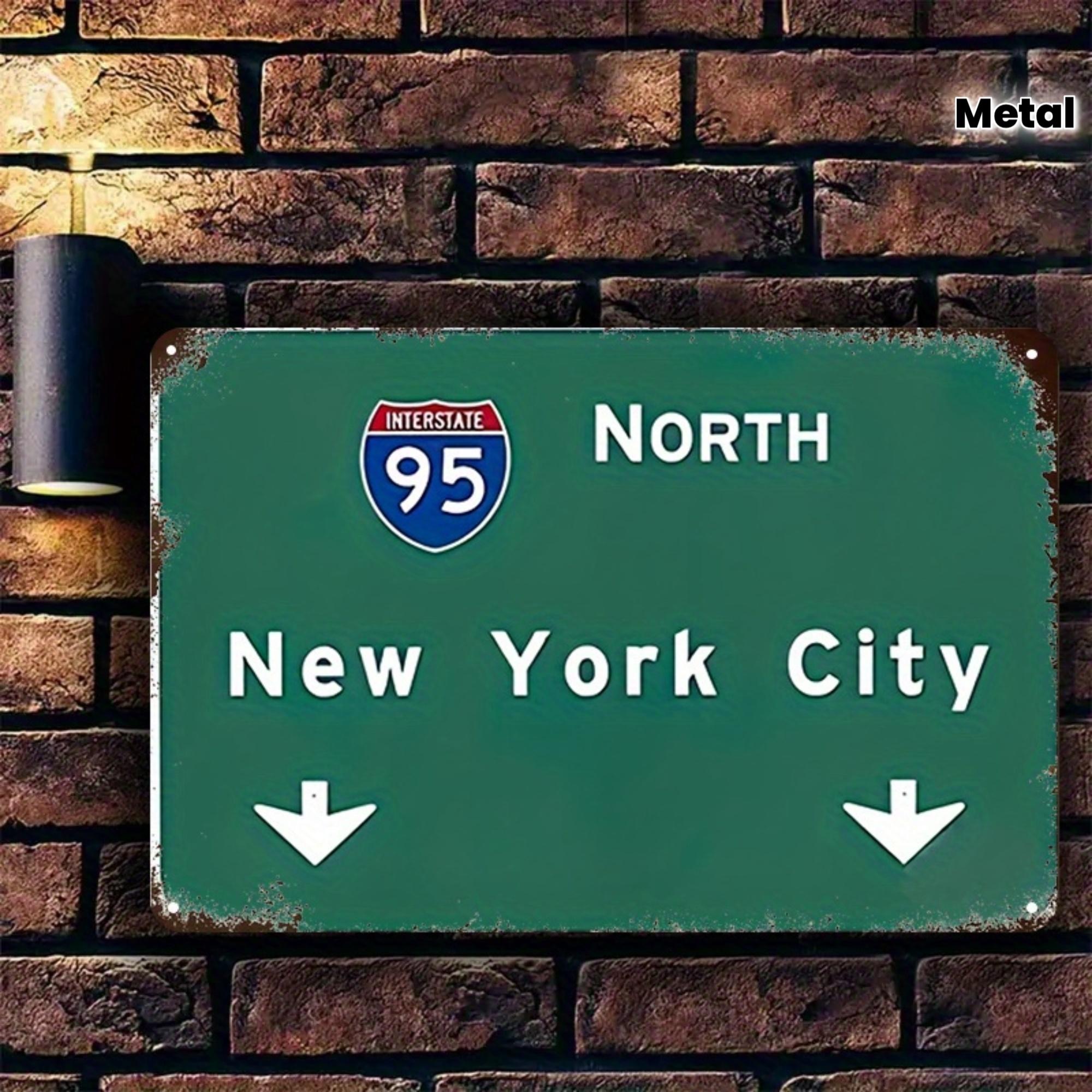 

Vintage I North New York City Metal Road Sign Wall Decor 20x30cm（7.8x11.8inch）