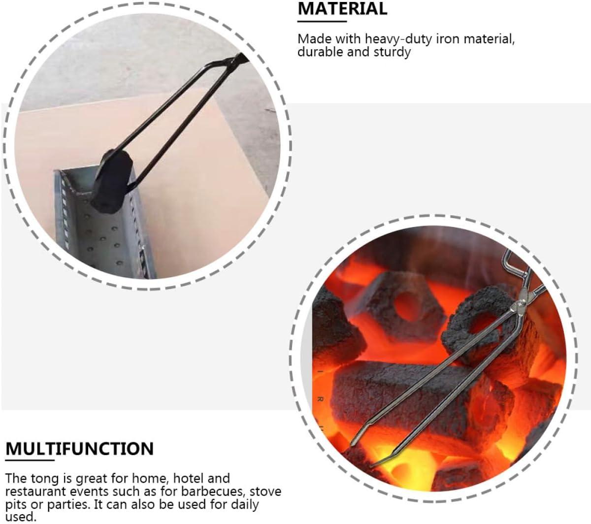 

Strong Heatproof Charcoal Tong Extended Iron Clamp for Easy Handling Bbq Campfire