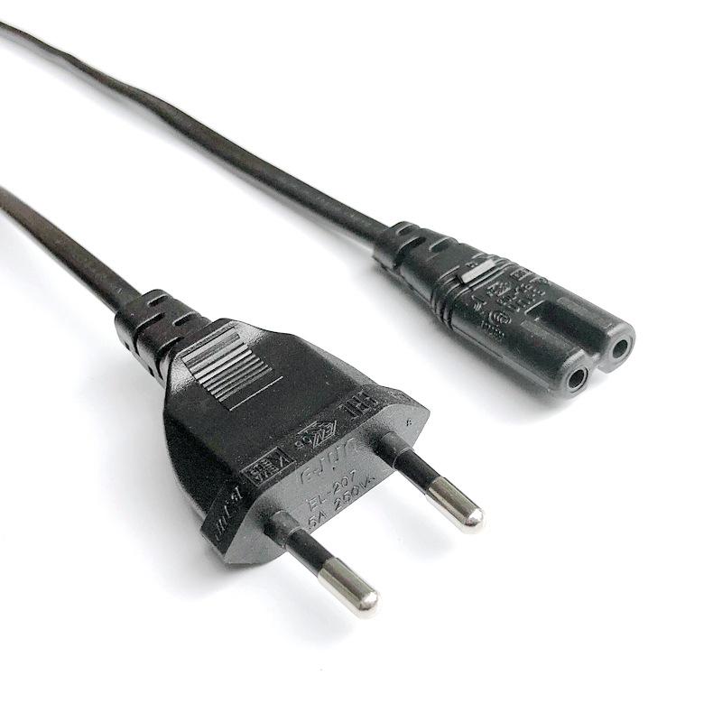 90° L-Shaped Euro 2-Pin Plug Power Cord for Milk Warmer, Tea Brewer, Kettle, Water Heater, Nail Art Machine, Desk Lamp