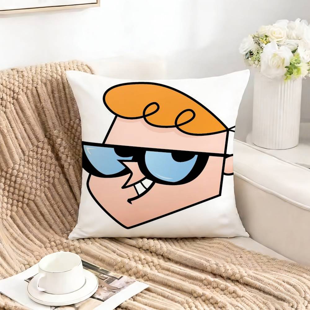 DDexters LLaboratoryDL Pillow Case Square DoubleSided Sofa Cushion Cover Bedroom Bedside Pillow
