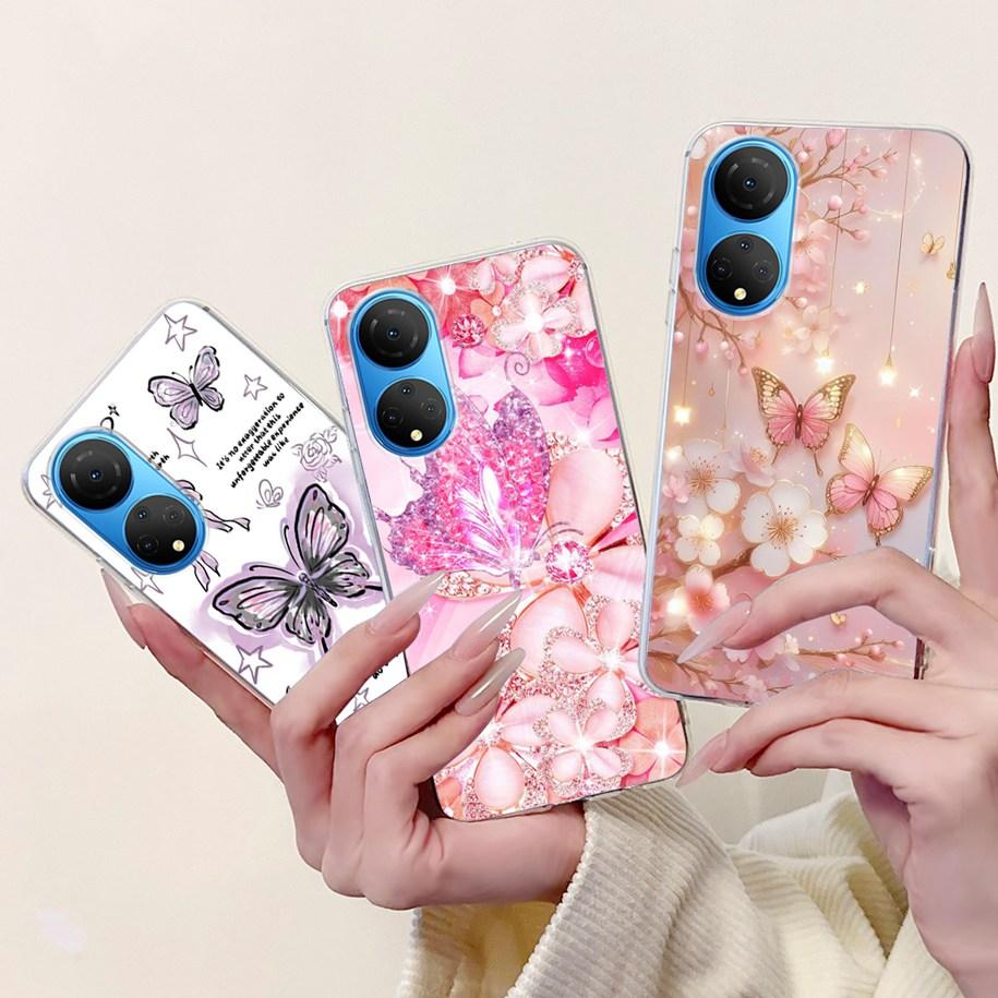 For Honor X7 2022 Case CMA-LX2 CMA-LX1 CMA-LX3 Shockproof Cover Fashion Butterfly Soft Phone Case For HonorX7 X 7 HonorX7 Bumper