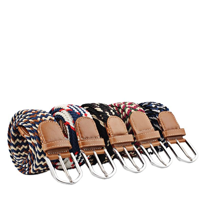 Internet Hot Item Women s Canvas Belt Men s Elastic Belt Casual Stretch Woven Pin Buckle Belt