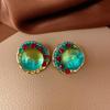 Silver Needle Zircon Earrings Retro Light Luxury Court Style Stud Earrings Niche High-end Earrings