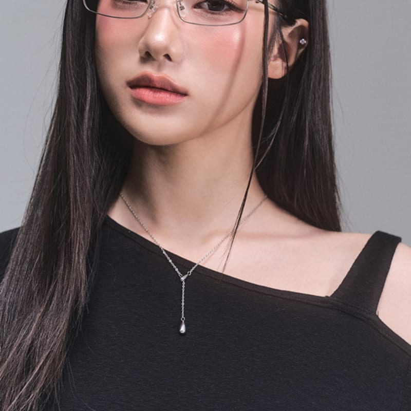 ZEROPLANET Tear Drop Necklace [SILVER]