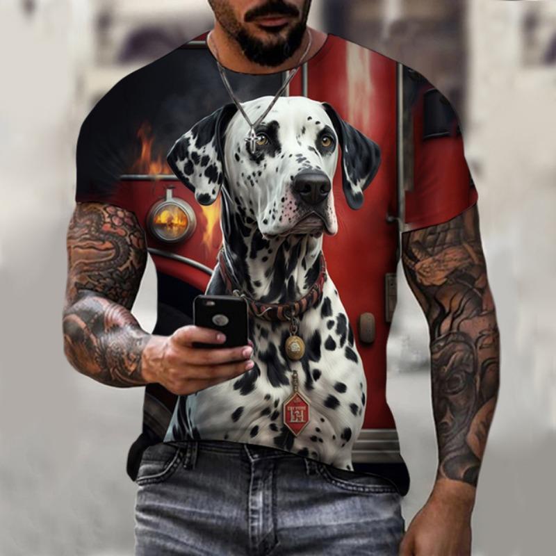 Tricou pentru bărbați Hip Hop Trend Harajuku Top Bulldog imprimeu Vară Tricou cu mânecă scurtă Casual O-gate Tricouri supradimensionate Îmbrăcăminte amuzantă