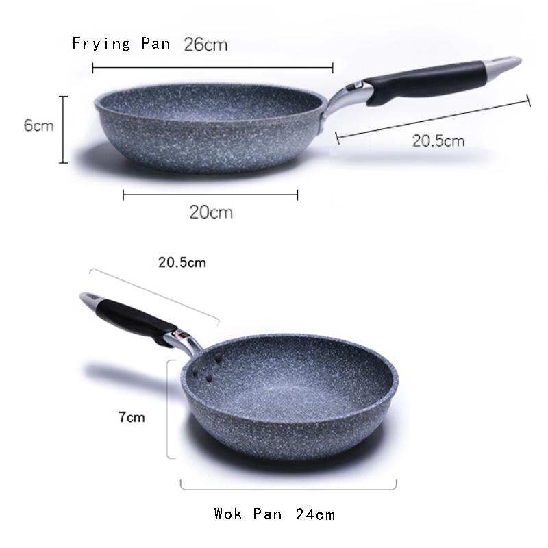 Durable Non-Stick Wok Frying Pan Ceramic Pot Home EggSteak Skillet Pancake Fried Induction Cooker Gas Stove Special Saucepan