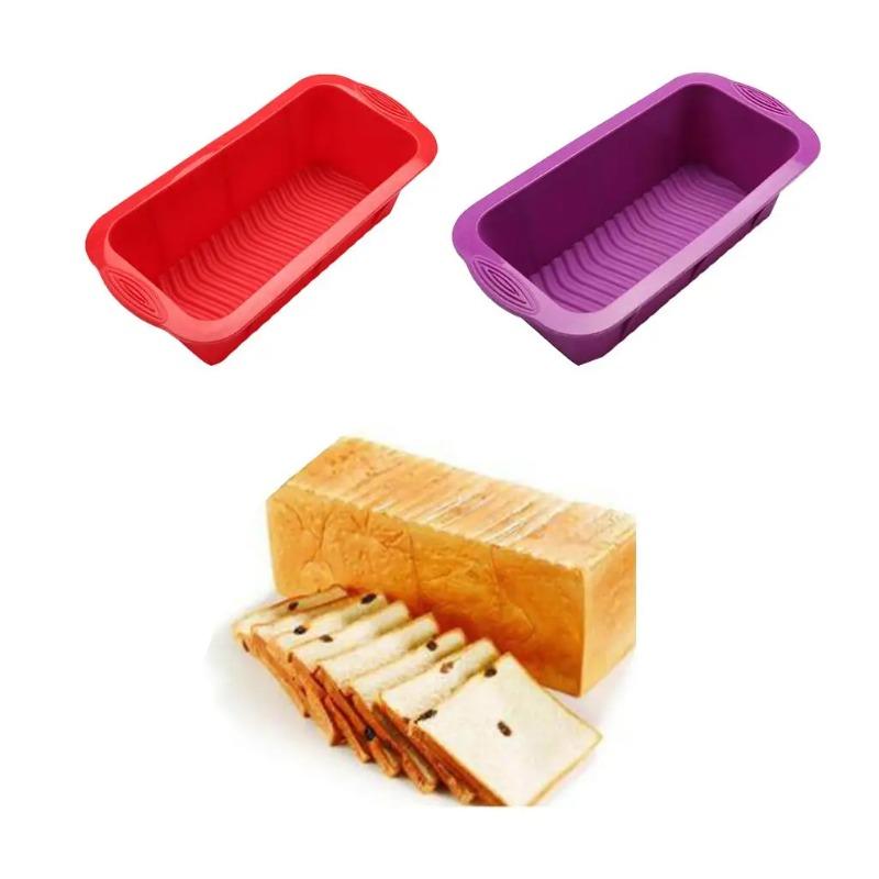 Silicone Cake Mold Rectangle Pan Bakeware Moulds Bread Toast Candy Mold Form Bakeware Baking Dishes Pastry Tools Loaf Pans