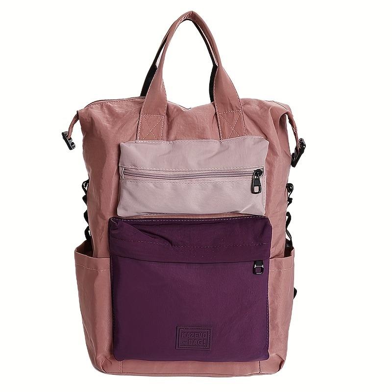 Women's Color Matching Casual Backpack Computer Bag