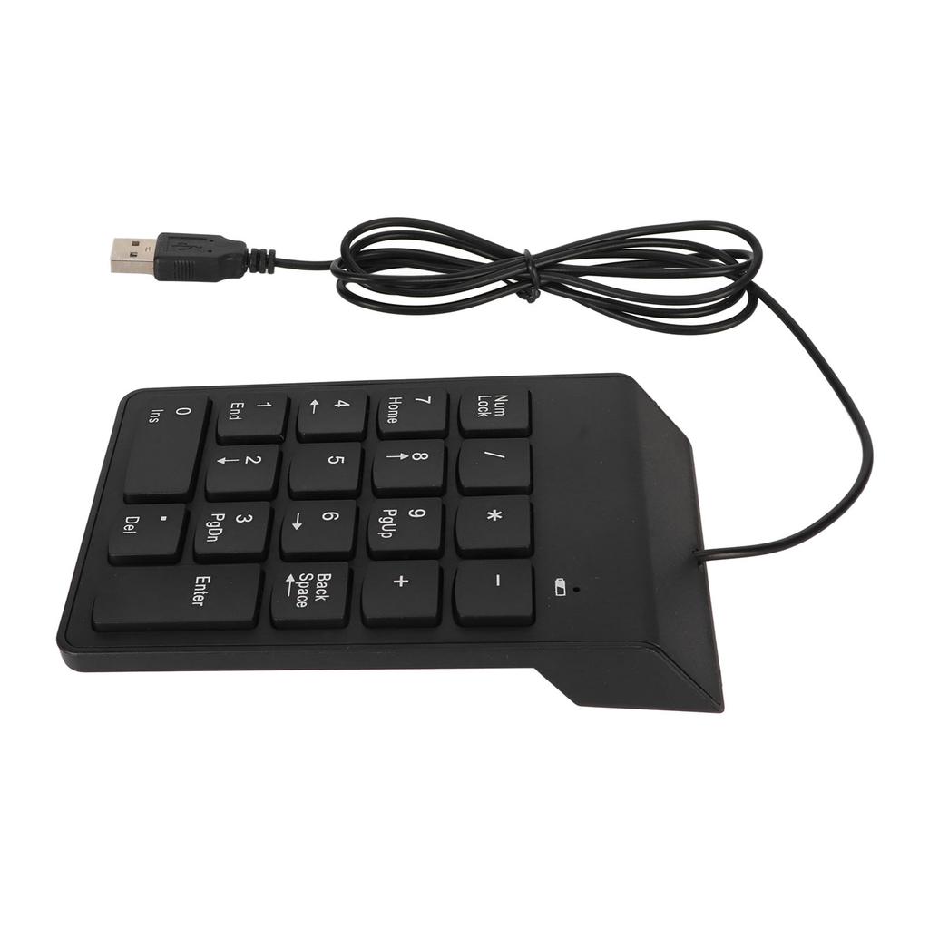Wired Number Pad Black USB Connection 18 Keys Quiet Plug and Play Smoothing Numeric Keypad for Bank