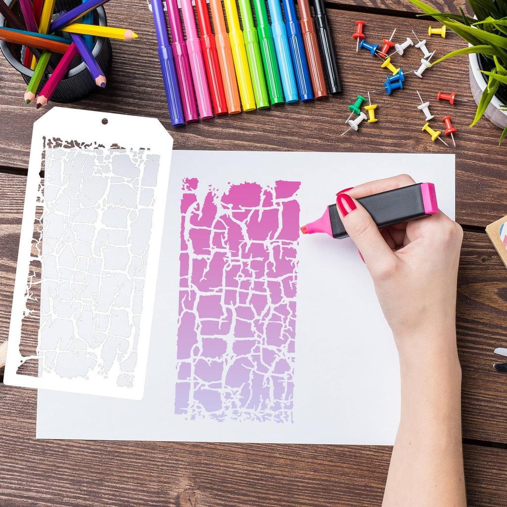 Multifunctional Plastic Painting Template Vintage Hollow Pattern Creative DIY Journal Student Supplies Stationery