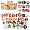 120 Stück 3 cm Halloween Papieraufkleber für Süßigkeitentüte Geschenkbox Versiegelung Dekoration 2026 Halloween Partyzubehör Kinder Süßes oder Saures