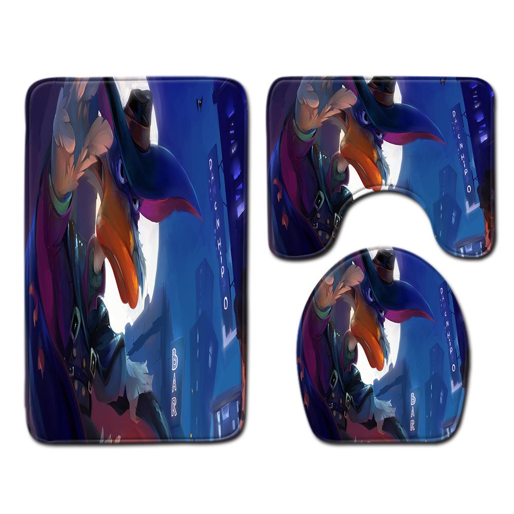 Animation Bathroom Floor Mat Three-Piece Bathroom Carpet Toilet Mat Set Door Mat Bathroom Non-Slip Mat
