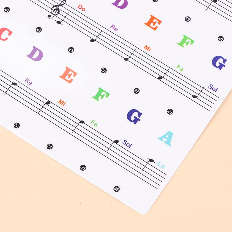 

1Pc Piano Keyboard Stickers For 37 49 54 61 88 White And Black Keys Music Electronic Piano Keyboard Note Stickers
