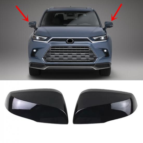 For Toyota Grand Highlander 2024 2025 Black Side Mirrors Rearview Trim Cover