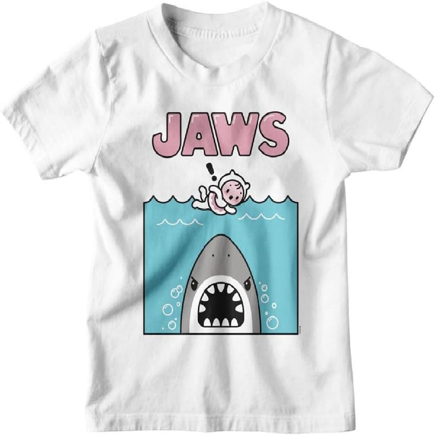 

Jaws Movie T Shirt Kawaii Swim Toddler White Short Sleeve 70s Horror Shark Film Vintage Style Graphic Tee XXXXXL білий