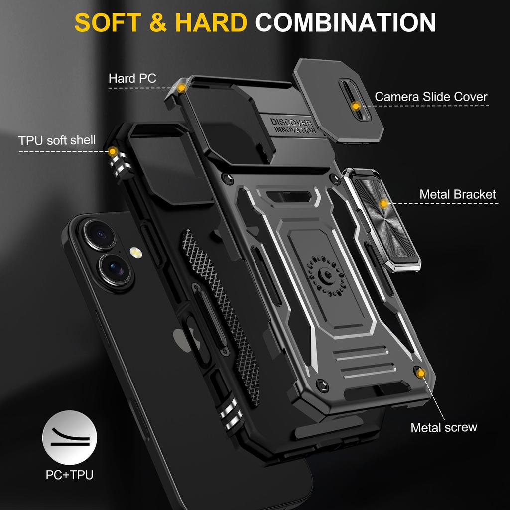 Luxury Shockproof Hybrid Rugged Hard Case Holder Phone Back Cover For Cell Phones