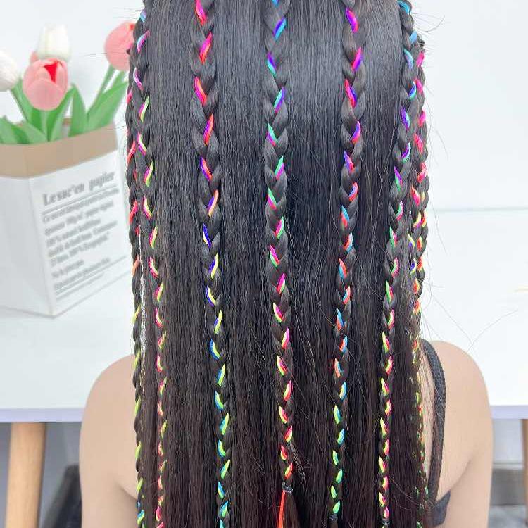 Rainbow Braided Headband & Hair Tie for Women and Children