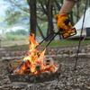 Outdoor BBQ BBQ Insulated and Flame-retardant Gloves, Thickened Cowhide Heat-resistant and Wear-resistant Camping Protective Gloves