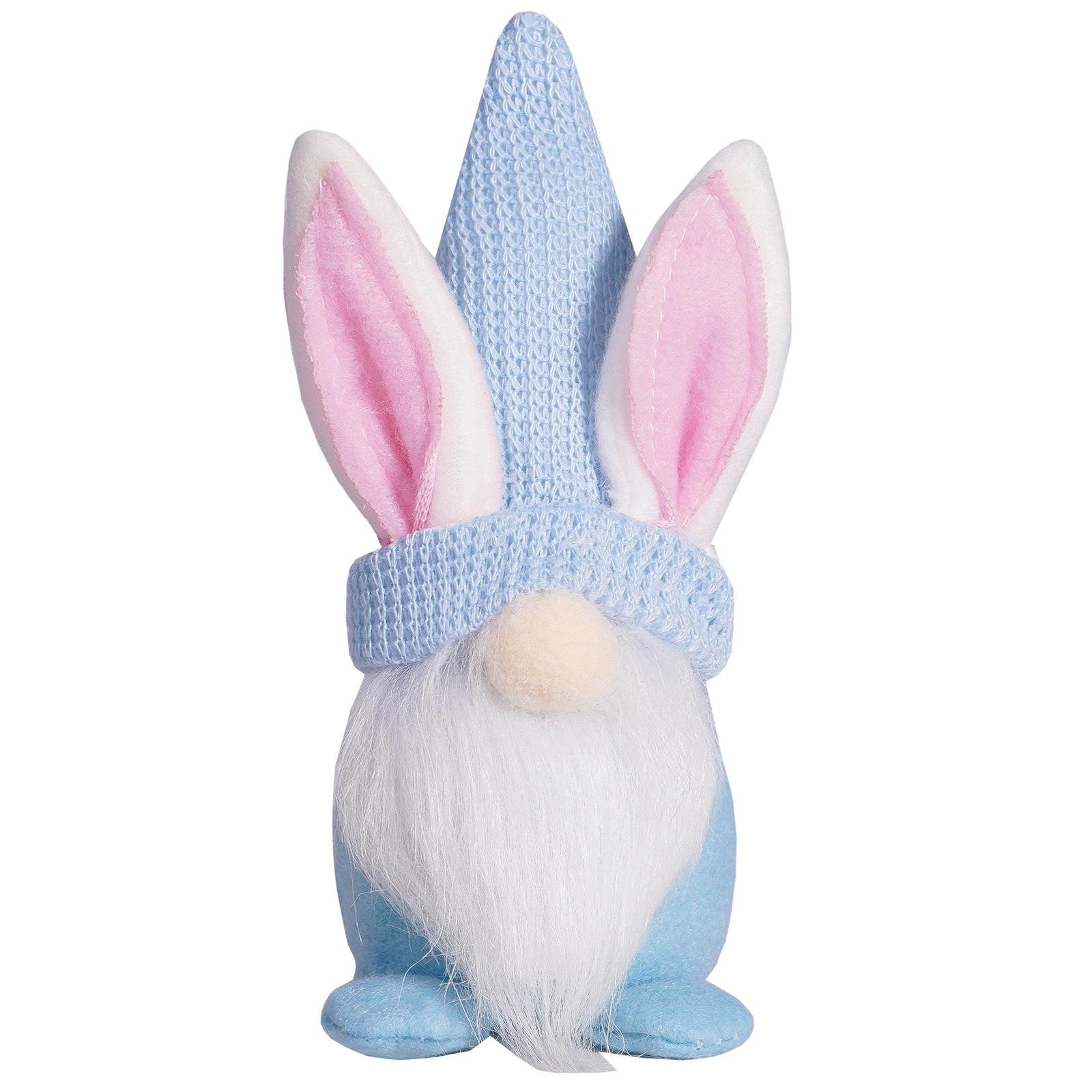 Easter Bunny Gnome Doll Atmosphere Decoration - Cute Rabbit and Rudolph Ornament синий