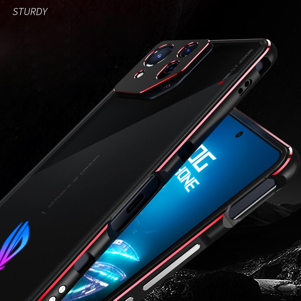 For Asus ROG Phone 8 5G/Phone 8 Pro 5G Bumper Case Phone Metal Frame with Camera Lens Cover