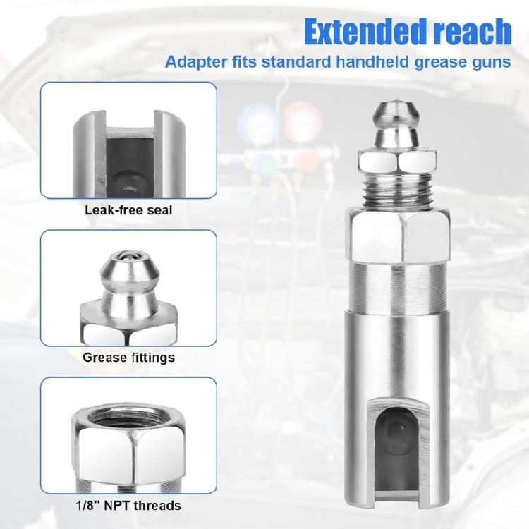Industrial Grease Needle Nozzle Couplers Set for Hard Reach Areas Efficient Lubrication Mechanical Fittings Repair Shops