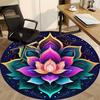 1pc Lotus Mandala Artwork Chair Carpet for Office, Round Non Slip Durable Large Size Office Carpet, Suitable for Office