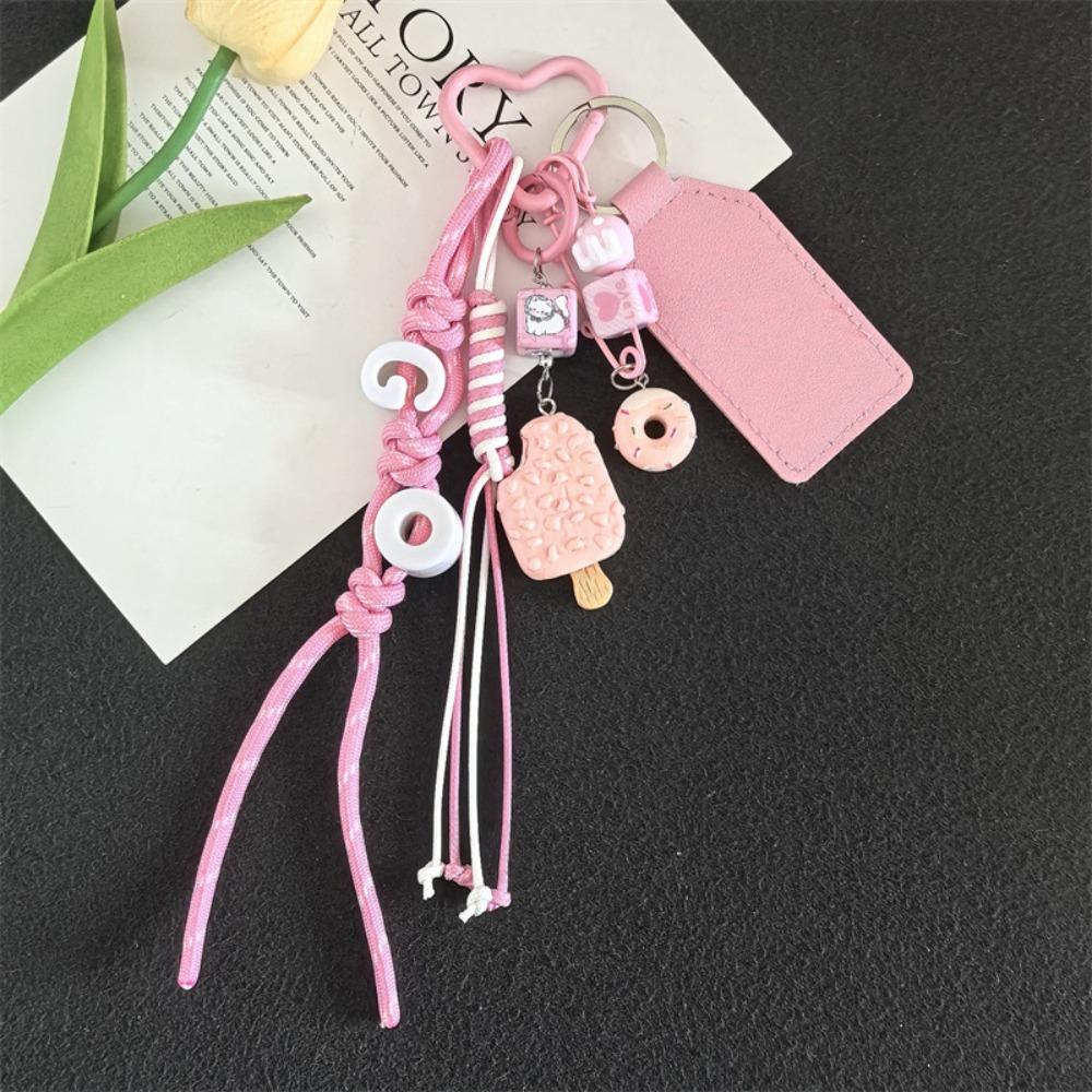 

ПУ Бисквиты Брелки для ключей от машины Шарм в виде сердца Брелок с английской буквой Ювелирные аксессуары розовый