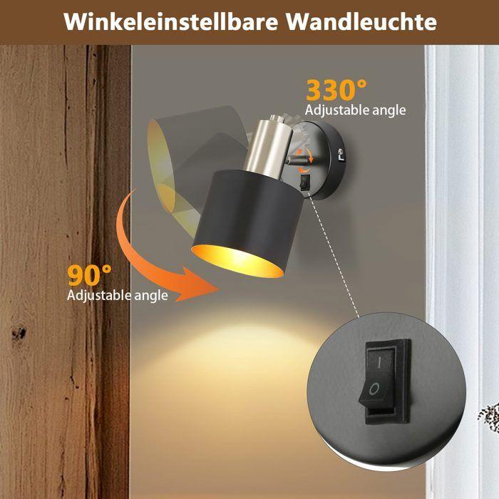 Indoor Wall Applique - NETTLIFE - 330° Adjustable - E27 - Metal - Switch