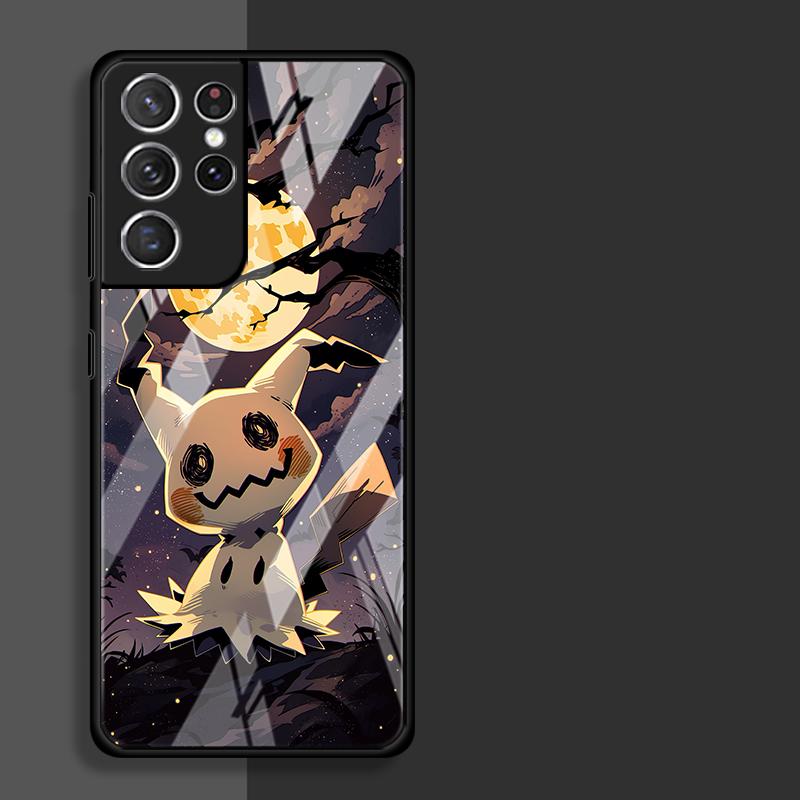 

Luxury Phone Cover Glass Case for Samsung Galaxy S26 S25 Ultra S23 Plus S23+ S24+ S22 S24 S25+ S20 FE S21 Funny Pokemon Mimikyu Galaxy S23 Ultra