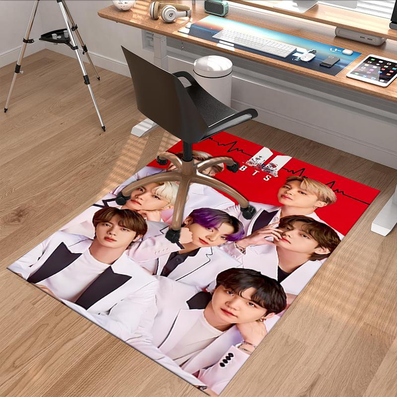 Heartbeat Bts Carpet For Playroom Bedroom Living Room Sofa Home Decorkids Game Area Rug Nonslip Floor Mat