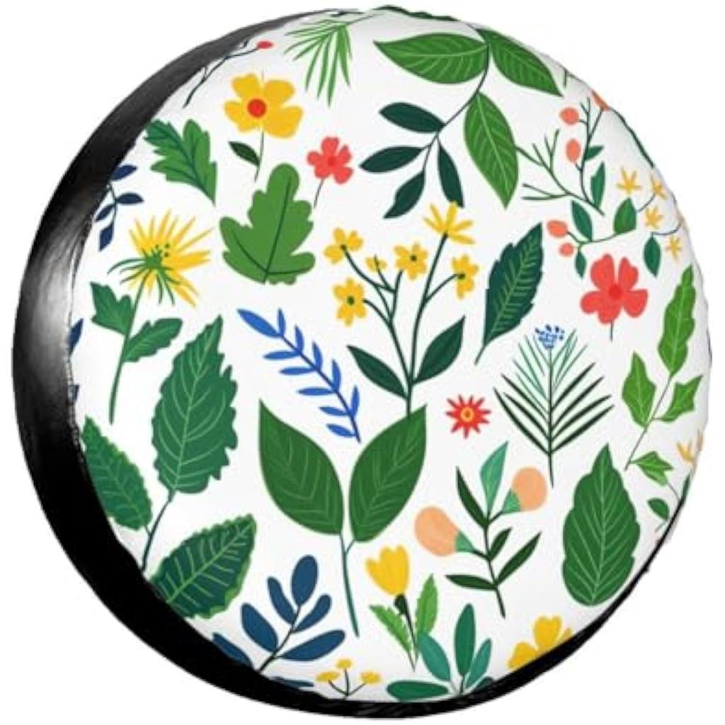 Wildflower Botanical Spare Tire Cover Waterproof Fabric Protector for RV Trailer Camper SUV Outdoor