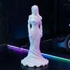 Vintage Hooded Cowl Women Figurine 3D Printed Fishtail Dress Faceless Lady Statue Sculpture Home Office Decoration Ornament