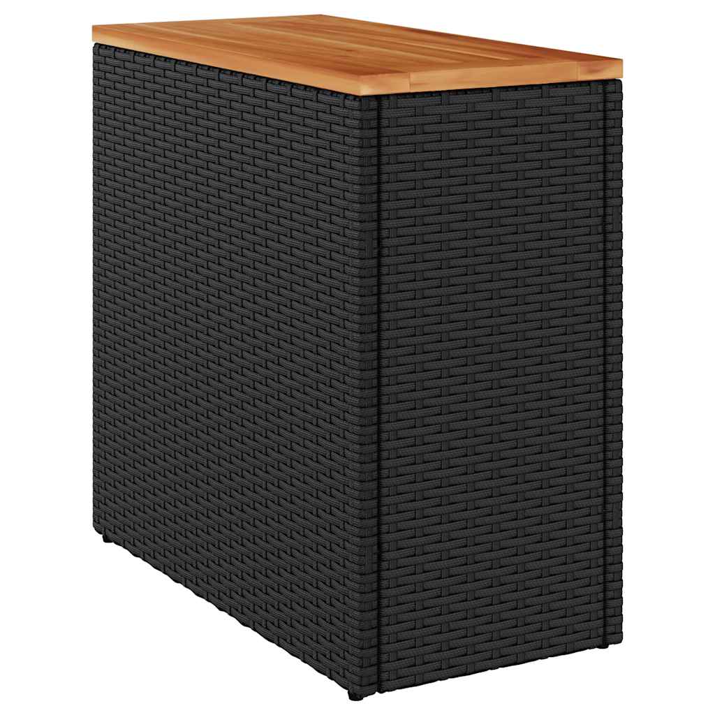 Vidaxl Stolik Ogrodowy Z Drewnianym Blatem, Czarny, 58X27,5X55 Cm