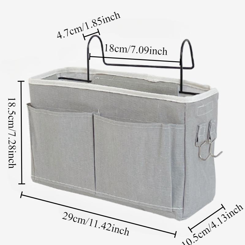 Bedhead Hanging Basket Cotton and Linen Fabric Bedside Sofa Hanging Storage Bag Bedside Shelf Dormitory and Apartment Storage