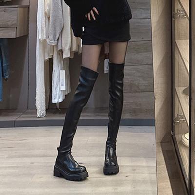 Autumn and Winter Footwear Plus Size Comfortable Thick-soled Knee Women Boots Long Tube Elastic Boots