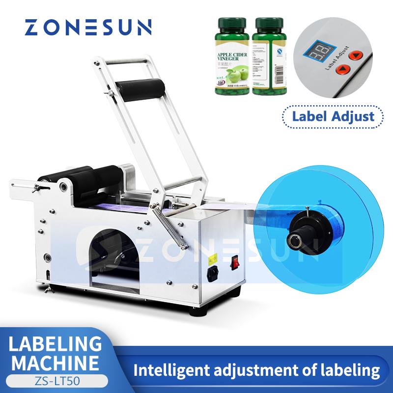 ZONESUN ZS-LT50 Semi-automatic Round Bottle Labeling Machine