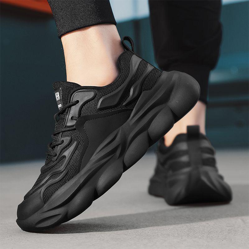 Fashion Breathable Sports Shoes for Men Thick Platform Cushioned Insole Without Leather Miked Colour Running Jogging Man Casual Sneaker