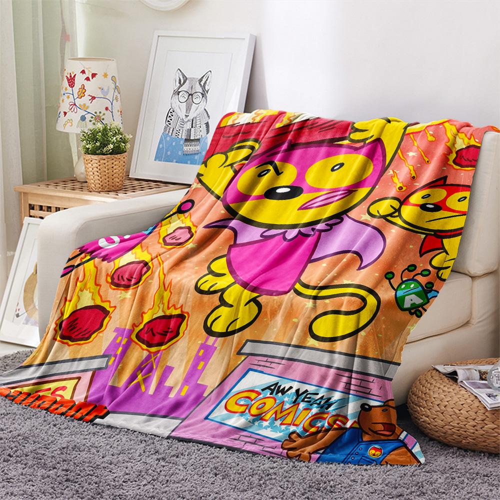Wow Manga  Print Flannel Blanket, High quality Comfortable for All Seasons, Home Decor, Warmth and Comfort