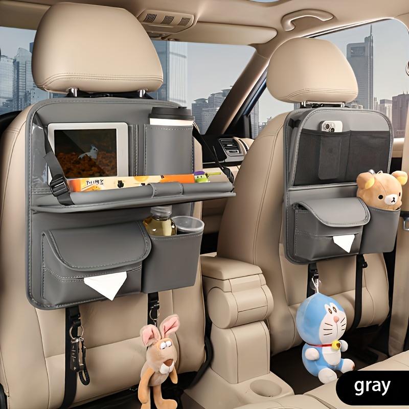 1pcs/set Leather Car Seat Back Organizer with Folding Table Hanging Storage Pouch Tissue Box Holder for Auto Accessories
