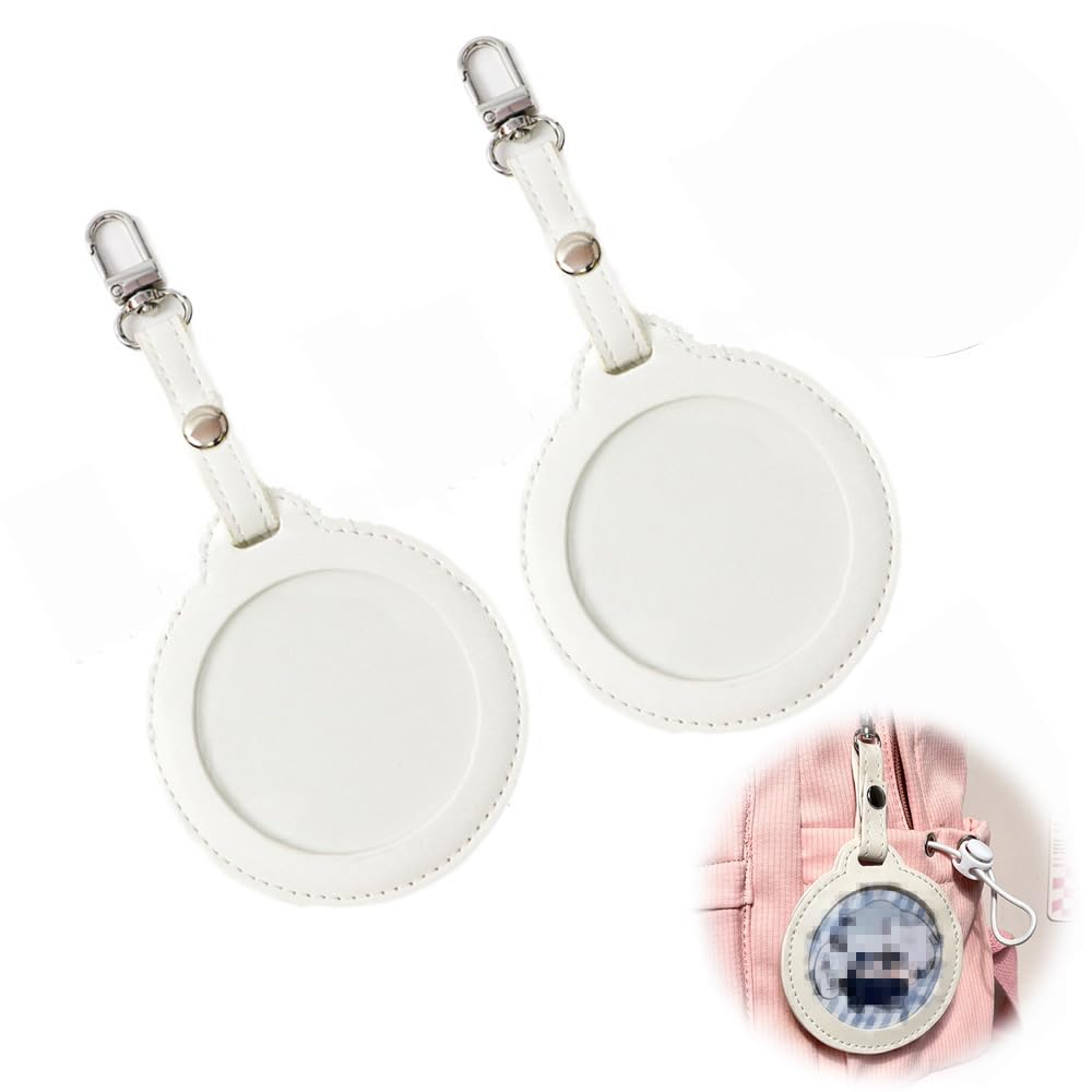 

YJRUNFU Чехлы для значков, Футляры для значков, Идеально для значков 58 мм, Набор из 2 шт., Высокопрозрачные, Защитные, Для хранения, Кожаные чехлы для значков, Брелок