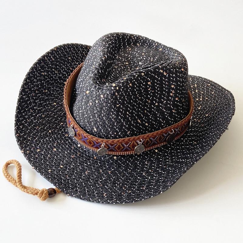 New western cowboy hats for men and women can take summer vacation travel sunscreen sun hat retro sun hat knight hat