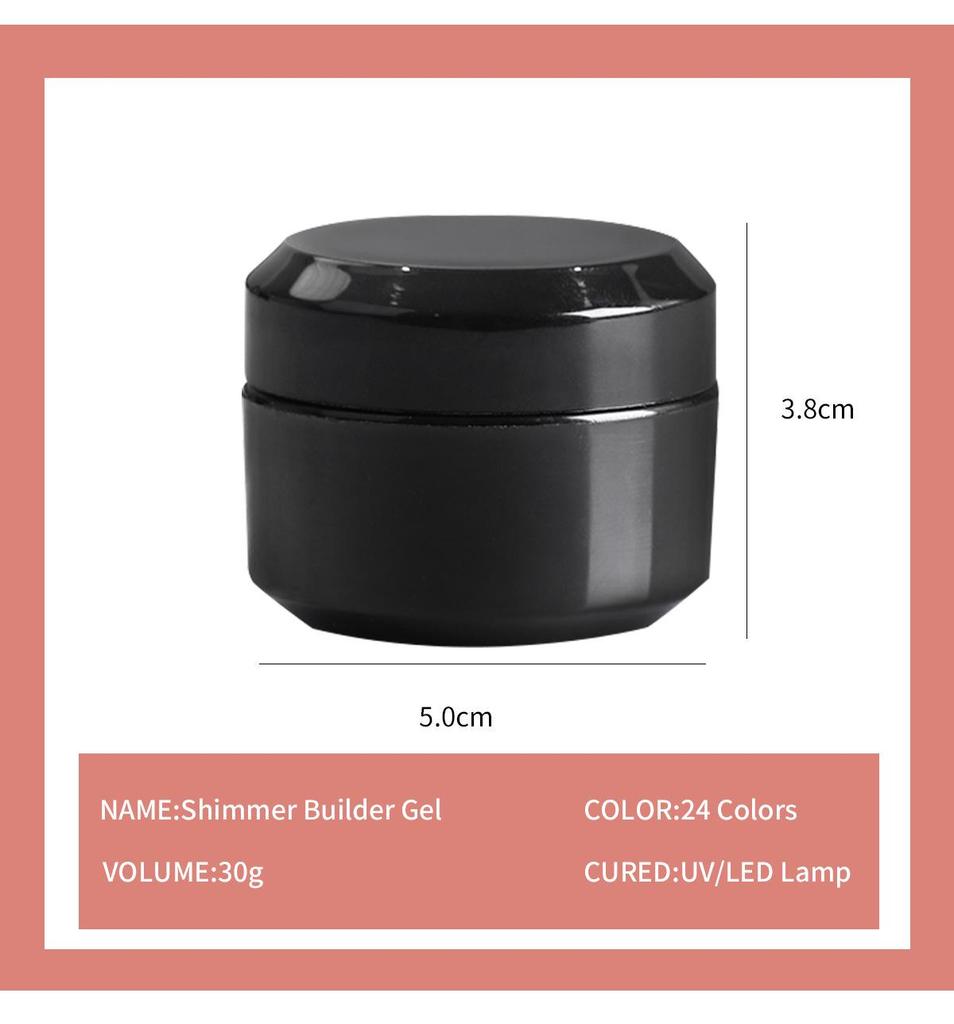 Nail Extension Gel Set: 24 Fine Glitter Colors for Phototherapy & Crystal Nails