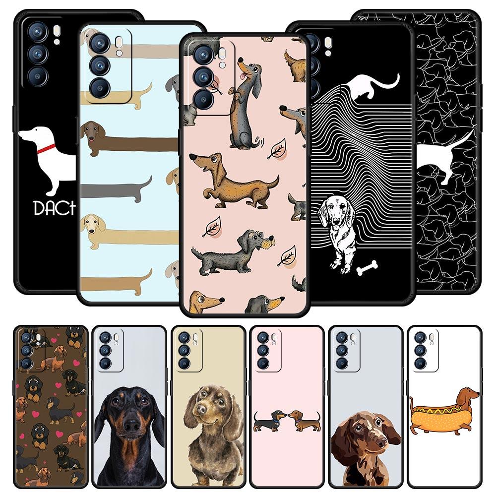 Custodia per Telefono Cane Bassotto per Oppo Reno8 Reno7 Reno6 Pro A54 5G Find X6 X5 A53 A52 A9 A15 A95 A17 A16 A74 A57 A31 Copertura