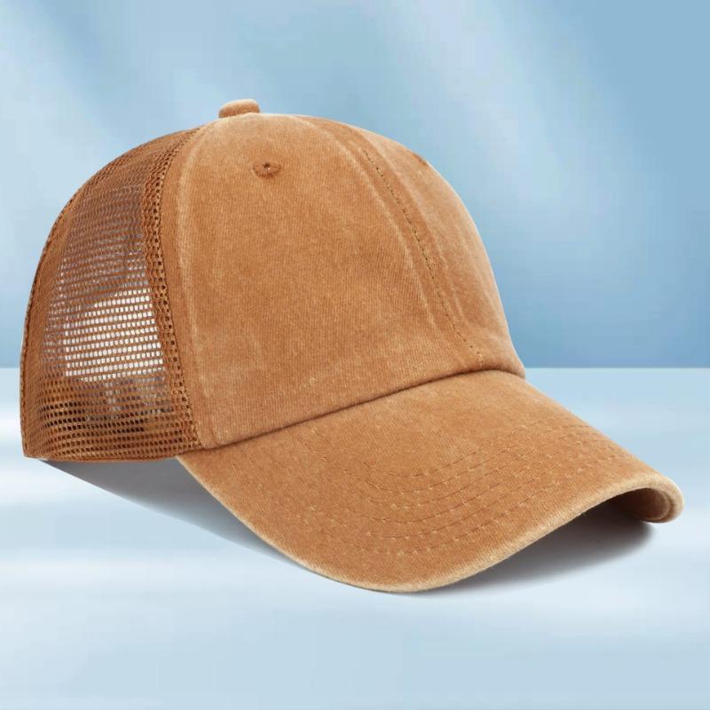 Washed Mesh Cap Embroidery Baseball Cap Printed Washed Old Travel Cap