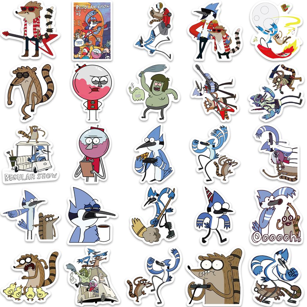 52Cspack Tv Regular Show Stickers Cartoon Anime Vinyl Decals For Phone Case Notebook Scrapbooking Decor