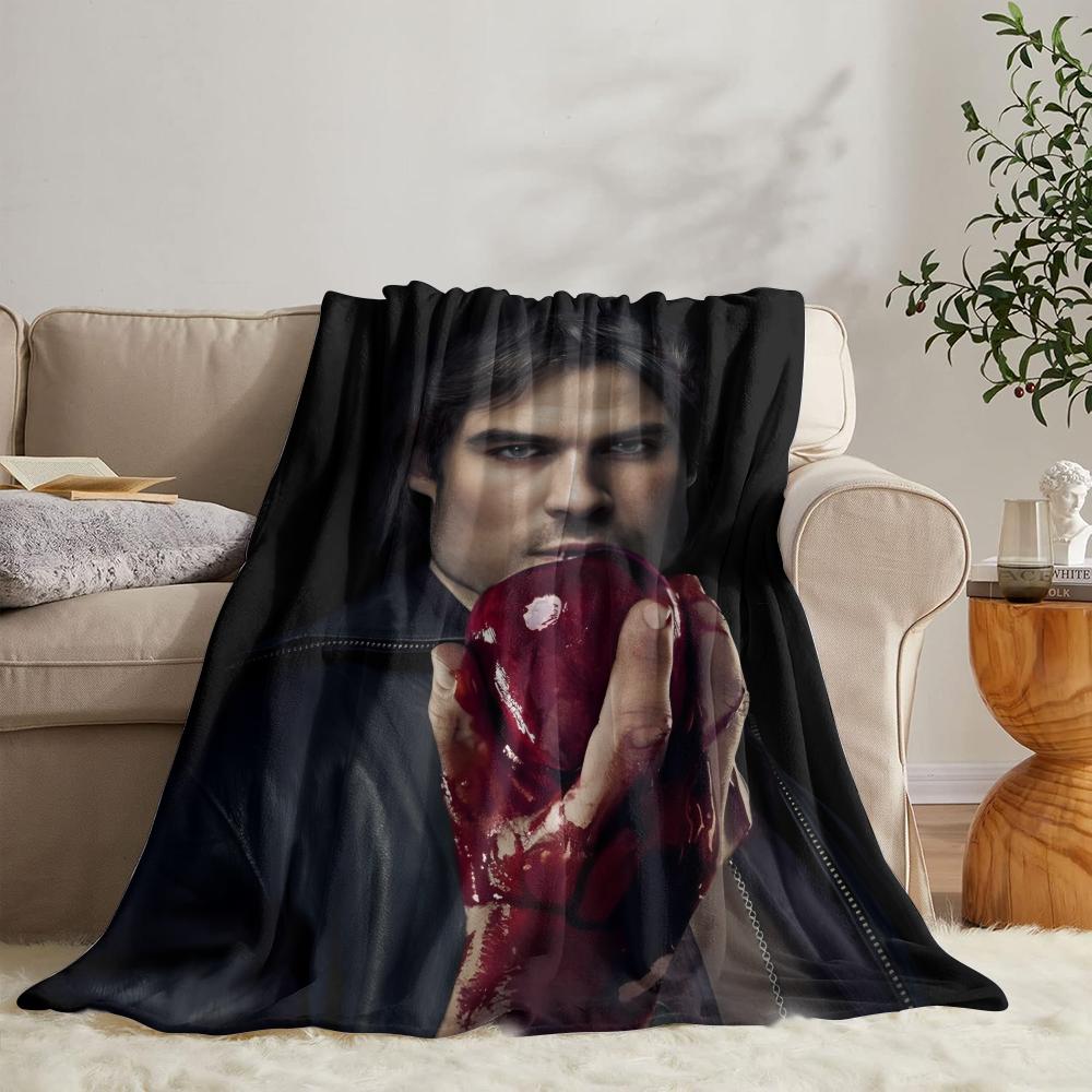 GUOYU Blanket Ddamon Salvatore Throw Soft Flannel Throw Summer Blanket Lightweight Cozy Nap Blanket for Sofa Bed Travel