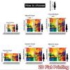 2D flat printing 2pcs Window Curtains Colorful Tree Sun Drip Digital Printed Polyester Drapes Birthday Party for living room