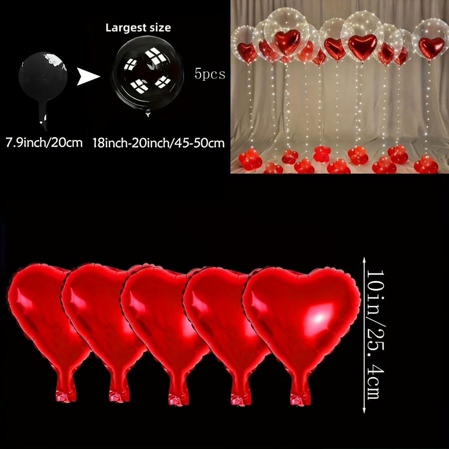 

10-piece 20-inch transparent Bobo ball red love aluminum film balloon set