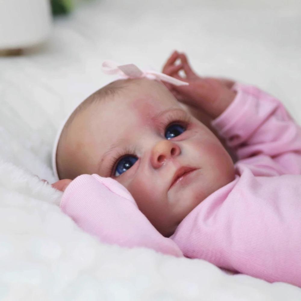 Új stílus 40 cm-es élethű újjászületett baba Tink, annyira, mint az újszülött babák, egyszínű rugdalózót visel, puha testű szimulációs baba, gyerek szülinapi karácsonyi ajándék