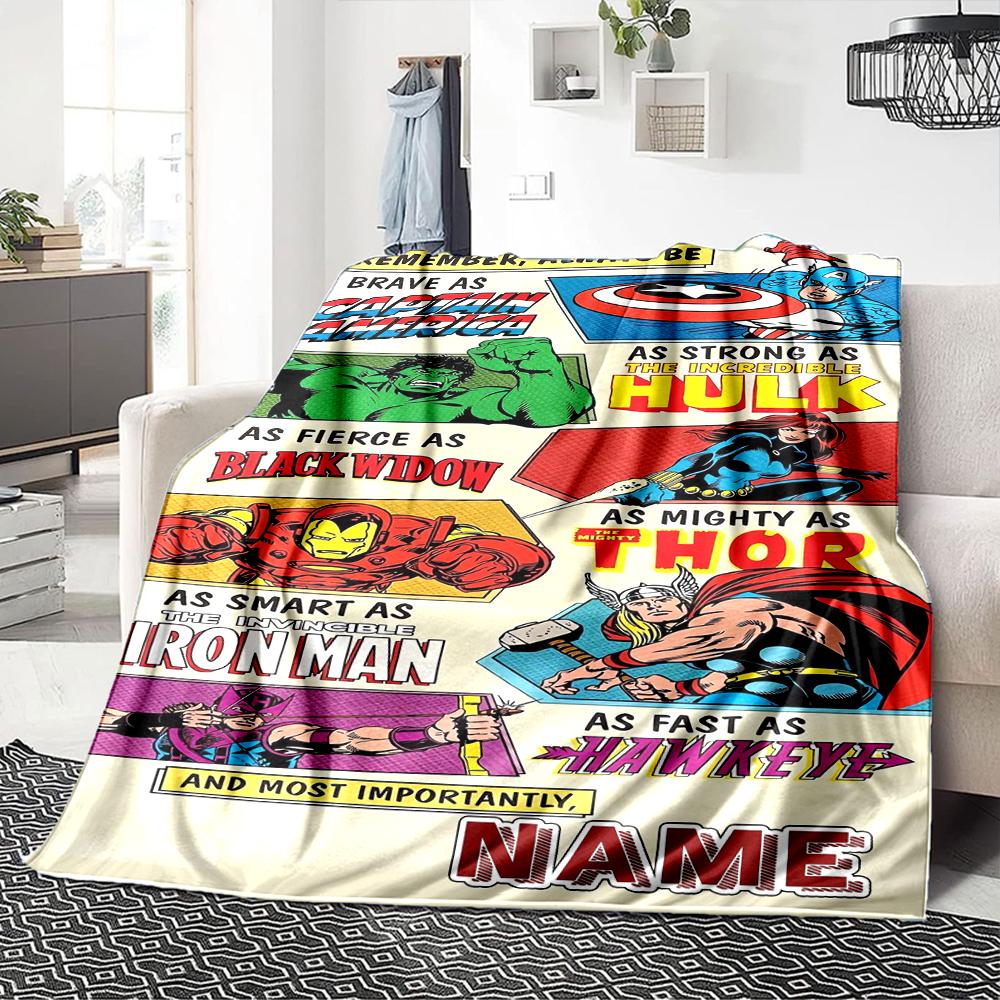 Custom Name Iron Man: Hero's Journey Blanket for Couch & Bed, Plush Cozy Fuzzy Blanket Super Soft & Warm Blankets for Fall and Winter. 090810